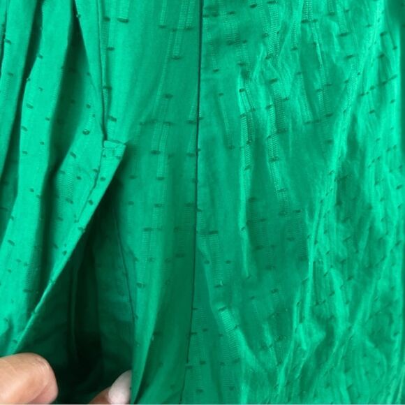 Maeve Anthropologie Kelly Green Swiss Dot Retro Shirt Dress - Picture 5 of 9